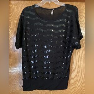 Trac black sequin top
